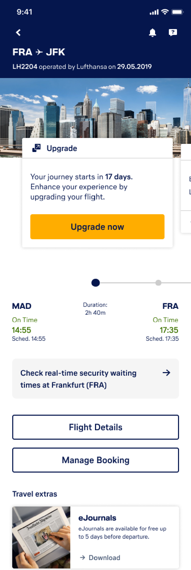 Mobile upgrade flow — entry point with upgrade prompt